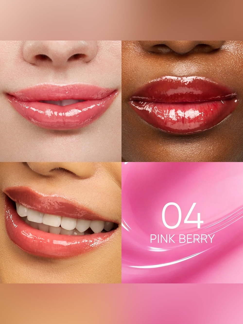 Skintific Pink Berry Peptide Brightening Lip Serum- vibrant red pink, balm gloss